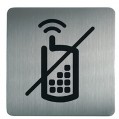 DURABLE Picto 150x150mm 禁止電話鈴聲 圓形不銹鋼牌 (後面附自動黏貼)