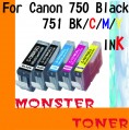 Monster CLI-750黑色,CLI-751C/M/Y彩色 4個裝