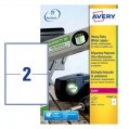 Avery Laser Label Heavy Duty 199x143mm 2 Per Sheet White (Pack of 40) L7068-20