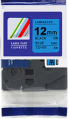 For Brother TZe 521 (9mm) 已過膠標籤帶 (覆膜/護貝) Laminated Tape 藍底黑字 Black on Blue