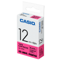 CASIO XR-12FPK 螢光標籤帶 (12mm) 螢光粉紅底黑字