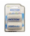  Beston - 2 x D 5000mAh 低自放 可充電 電池 連電池盒