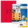 5045-德國 Herma A4/20 瑩光紅色標籤 Special Luminious Red Label 63.5 x 29.6 mm (27/540)